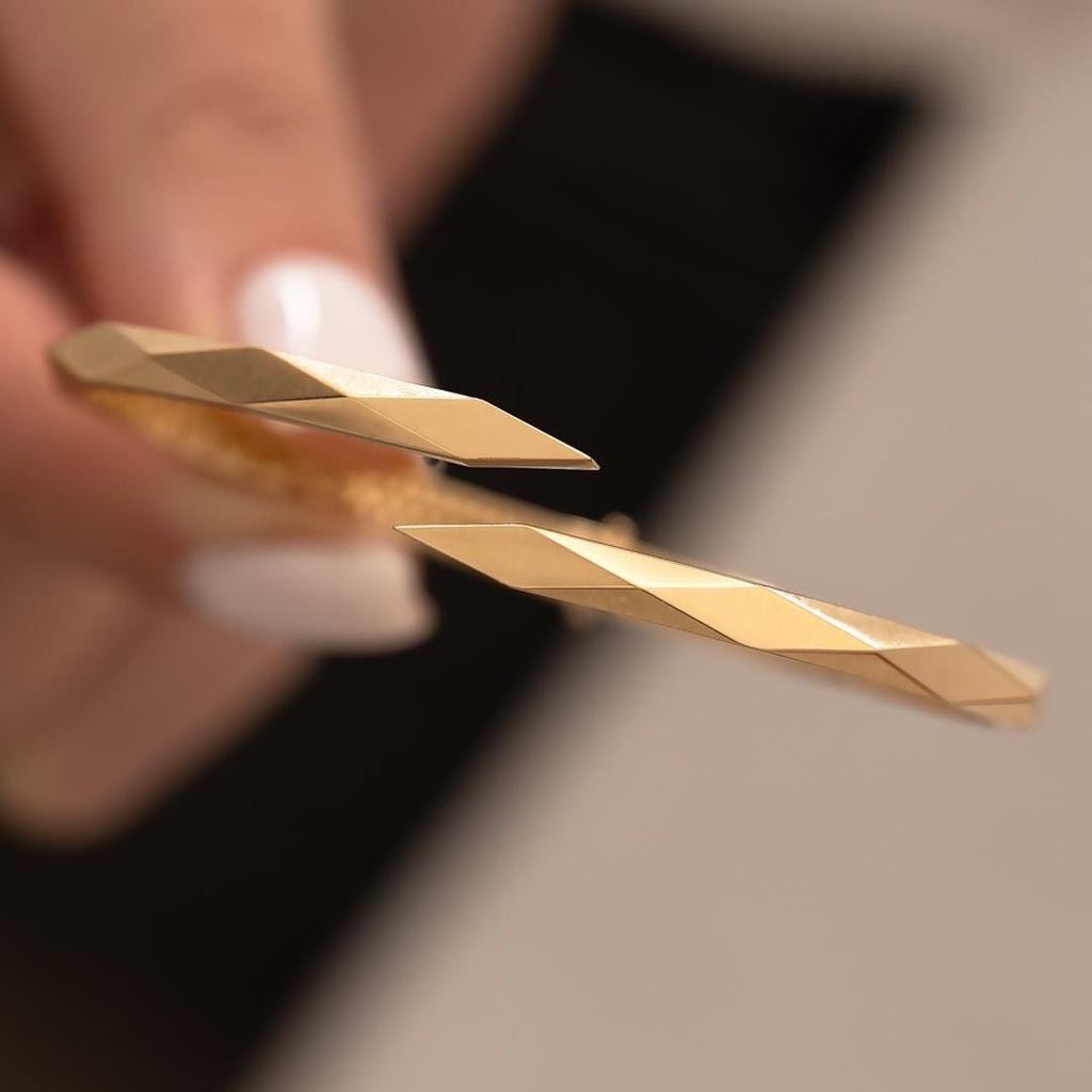 14 Carat Cross Cuff Bracelet - 14k Nail Bracelet - Custom Gold Cuff Bracelet - Birthday Gift - Gift For Women