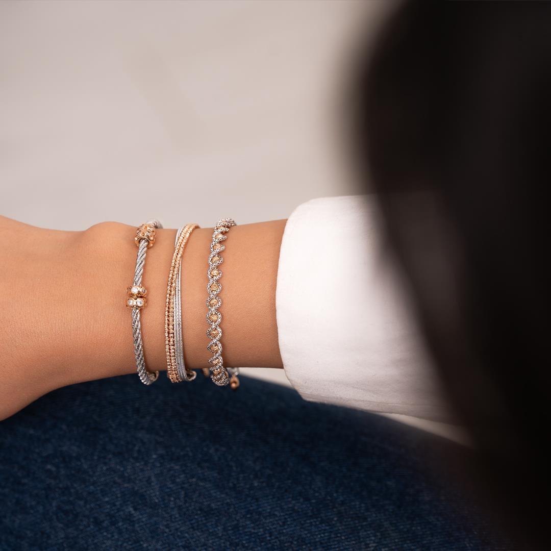 14k White Rose Gold Dorica Cuff Bracelet