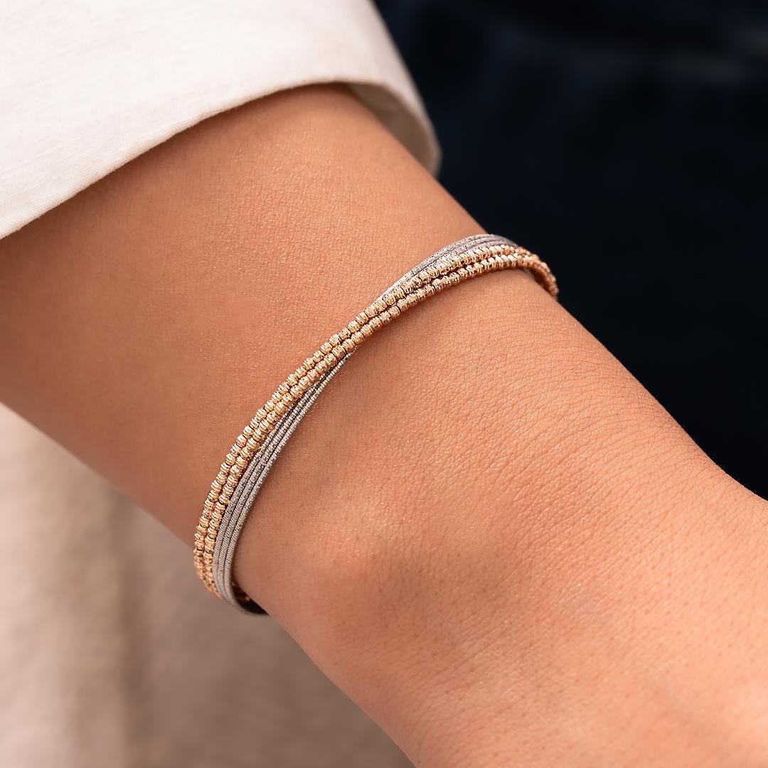 14k White Rose Gold Dorica Cuff Bracelet