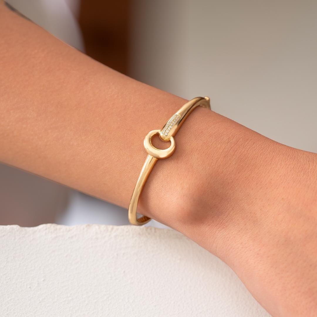 14 Carat Gold Cuff Bracelet Crescent Model