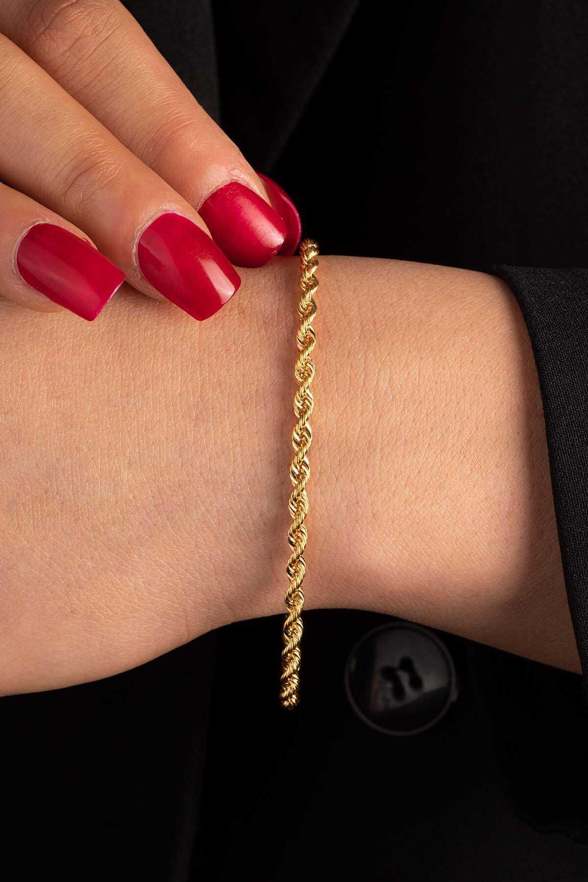 14k Gold Thick Rope Twist Bracelet