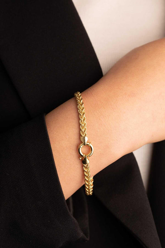 14k Gold Twist Double Row Bracelet