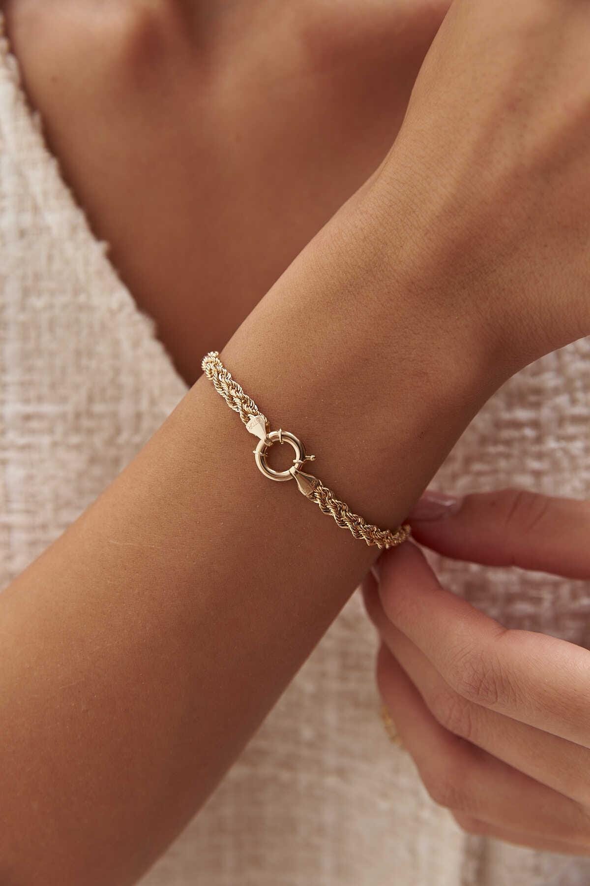 14k Gold Twist Double Row Bracelet