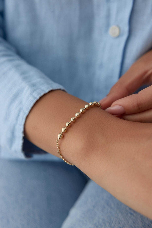 14k Gold Ball Chain Bracelet - Minimalist Fine Jewelry
