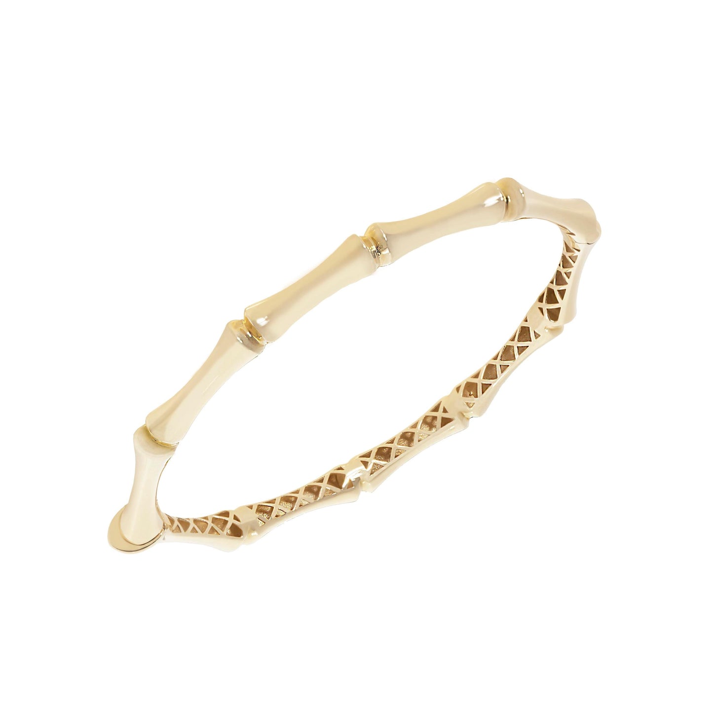 14K Solid Gold Bone Cuff Bangle Bracelet: Custom Design Stacking Bangle