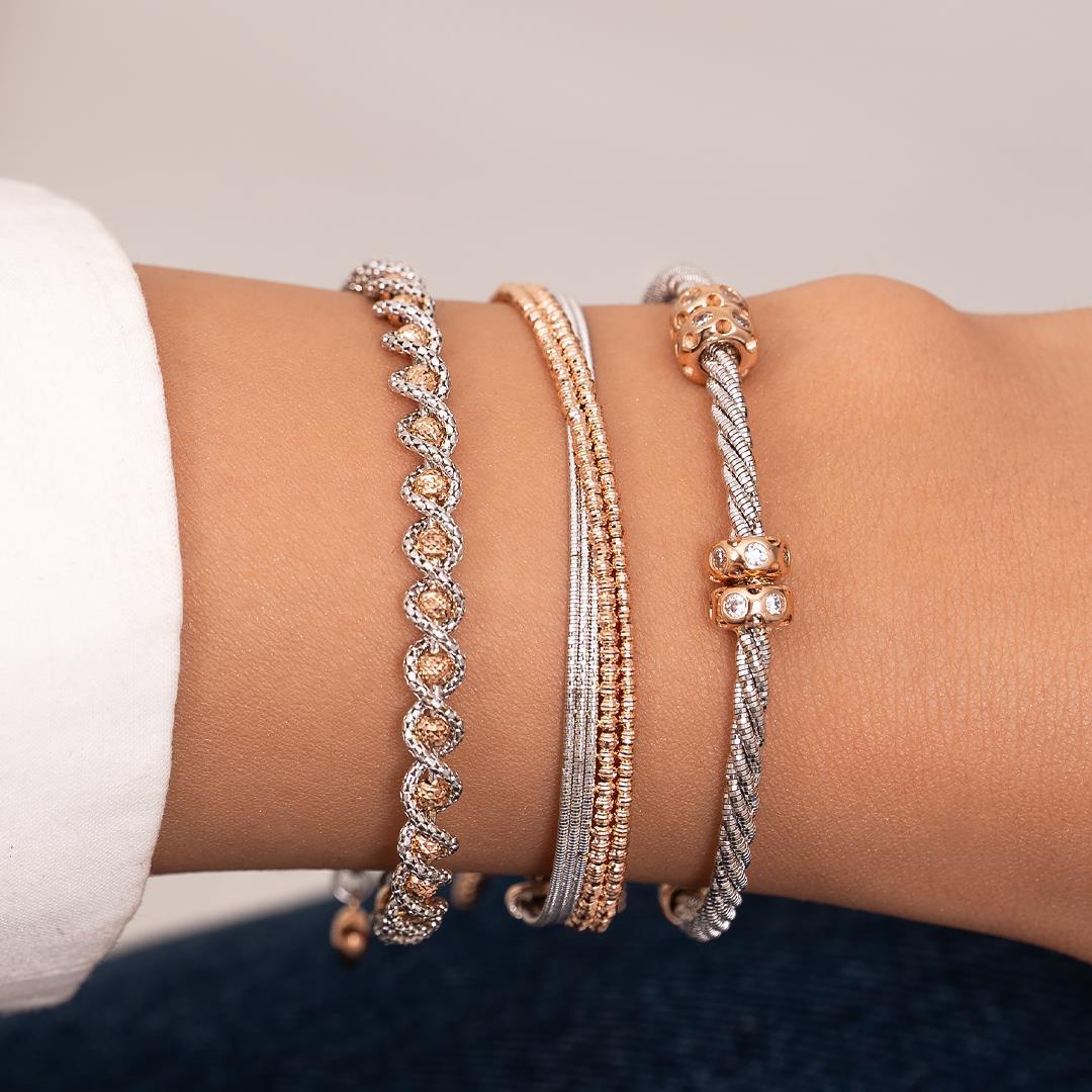 14k White Rose Gold Dorica Cuff Bracelet