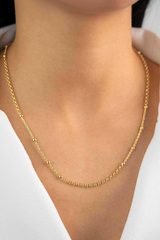 14k Gold Twisted Ball Chain