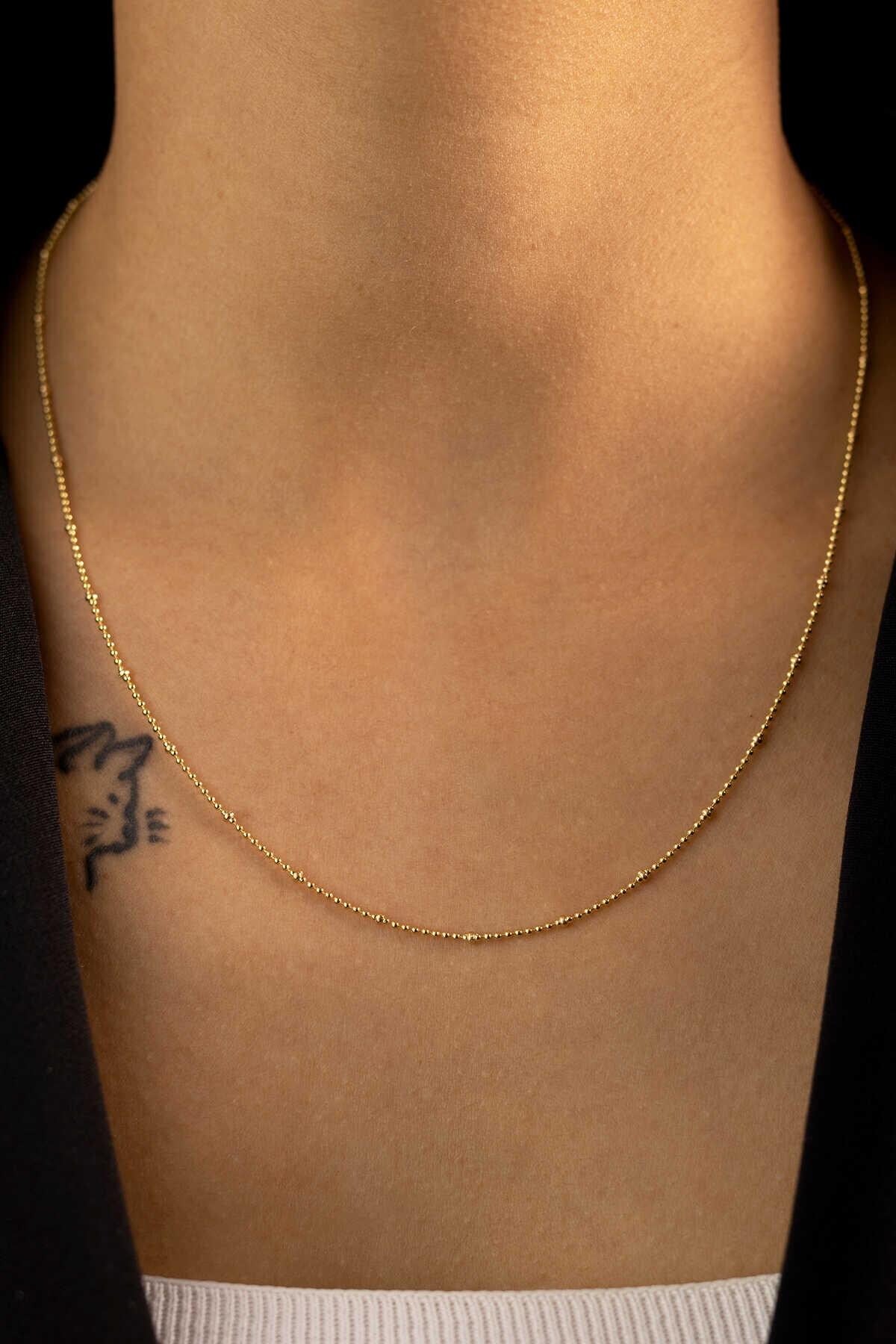 14k Gold Twisted Ball Chain