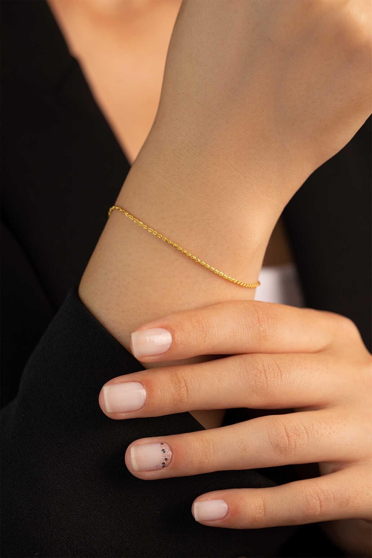 14k Gold Thin Rope Bracelet