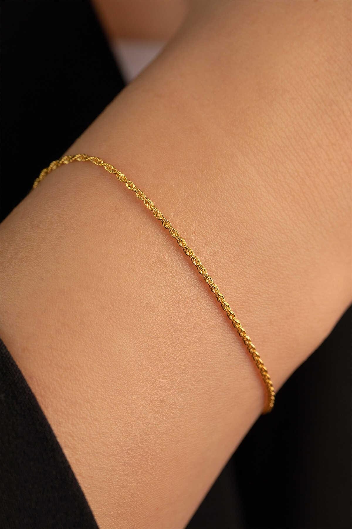14k Gold Thin Rope Bracelet