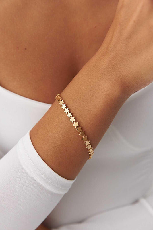 14k Gold Star Bracelet