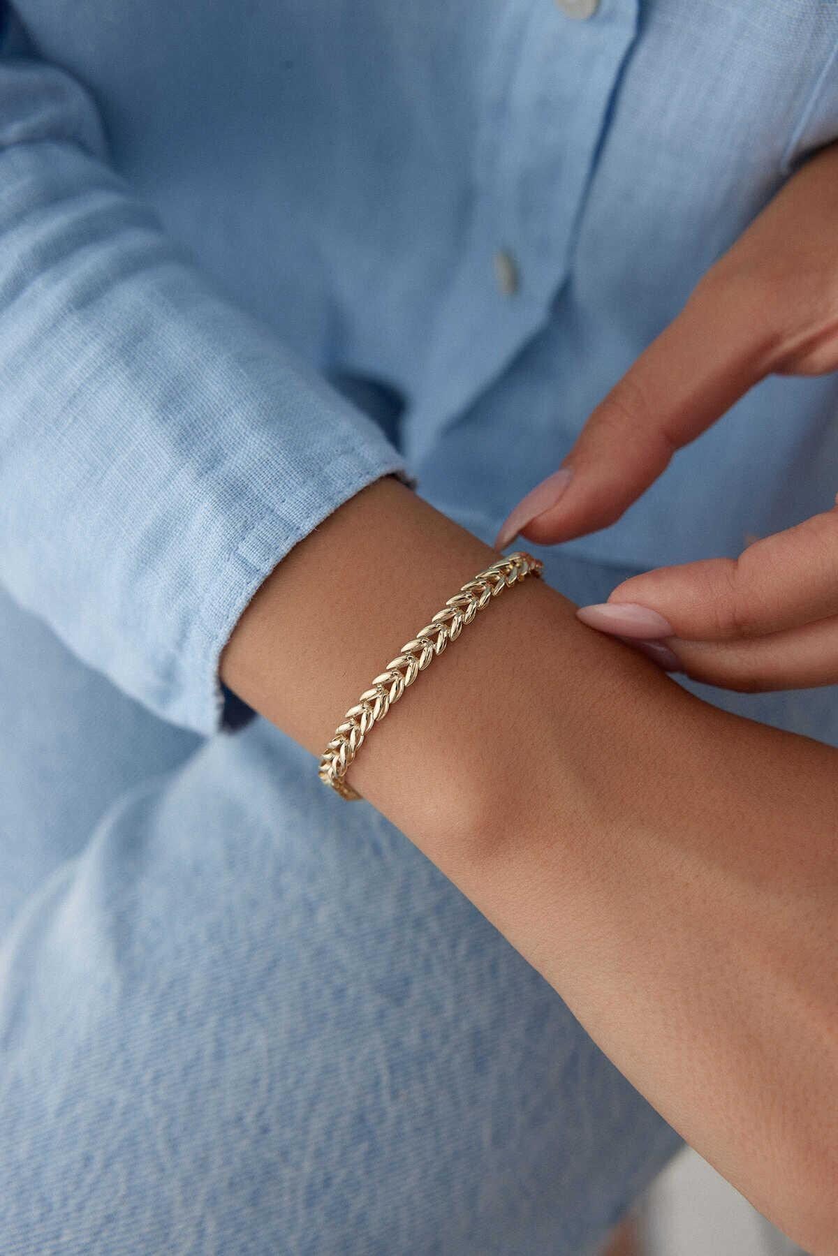 14k Gold Virgo Bracelet - Chain Bracelet - Everyday Bracelet - Minimalist Chain Bracelet - Gift For Her