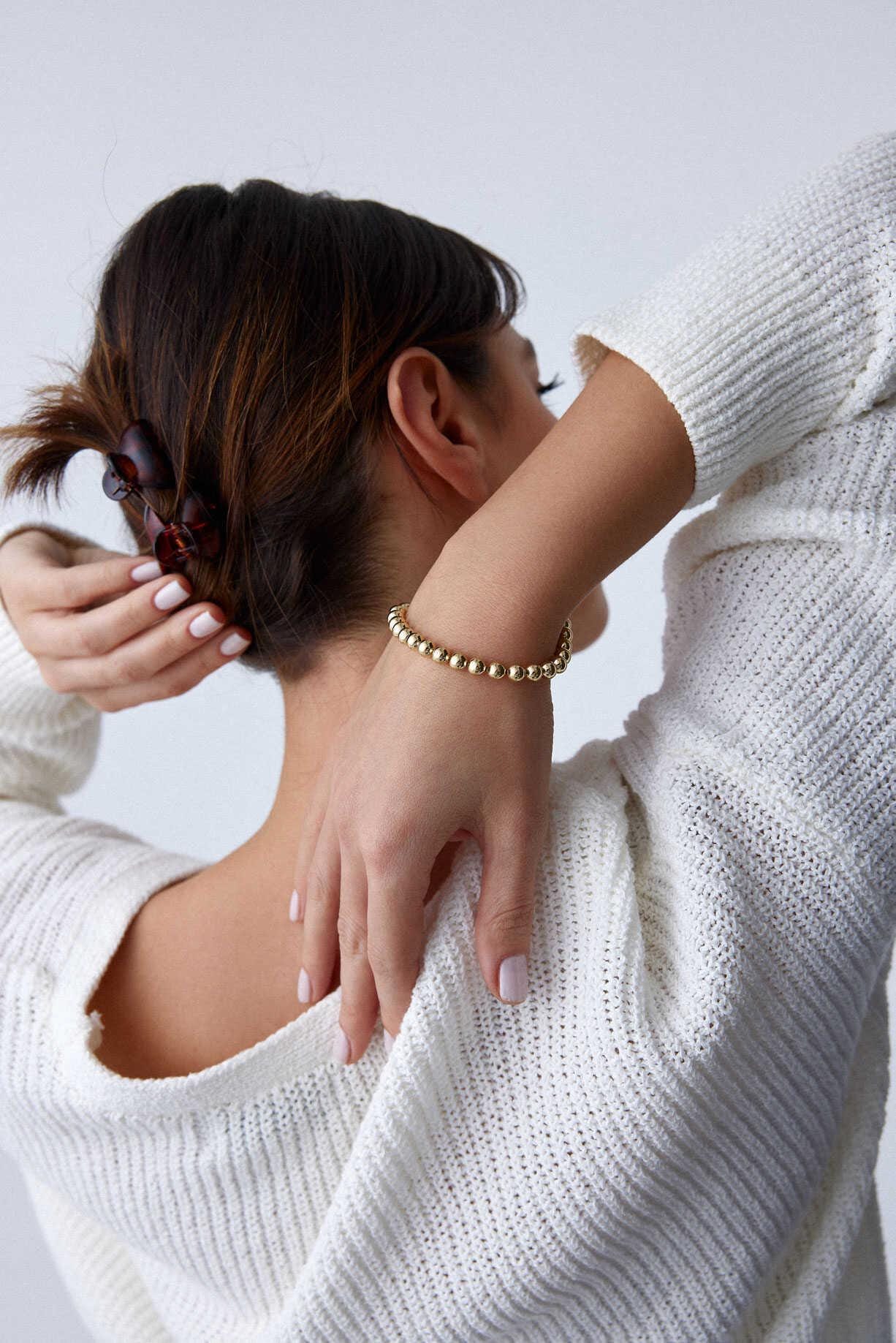 14k Gold Ball Bracelet - Gold Chain Bracelet - Minimalist Chain Bracelet - Gift For Her