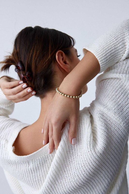 14k Gold Ball Bracelet - Gold Chain Bracelet - Minimalist Chain Bracelet - Gift For Her