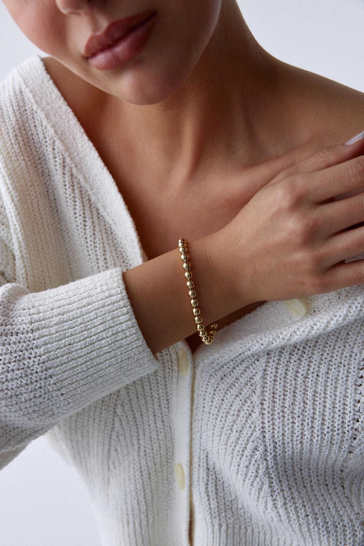 14k Gold Ball Bracelet - Gold Chain Bracelet - Minimalist Chain Bracelet - Gift For Her