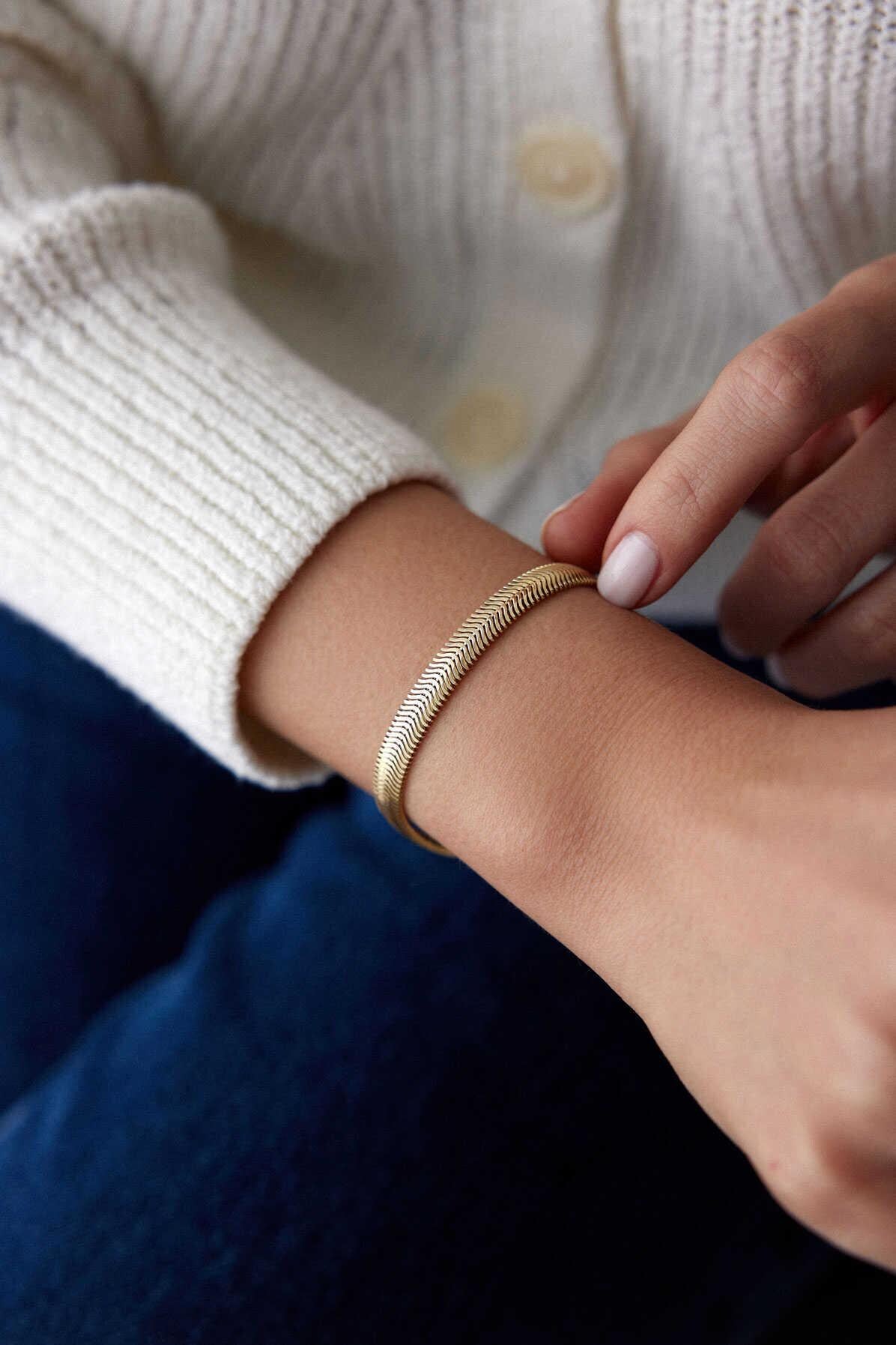 14k Gold Three Row Dorika Ball Bracelet