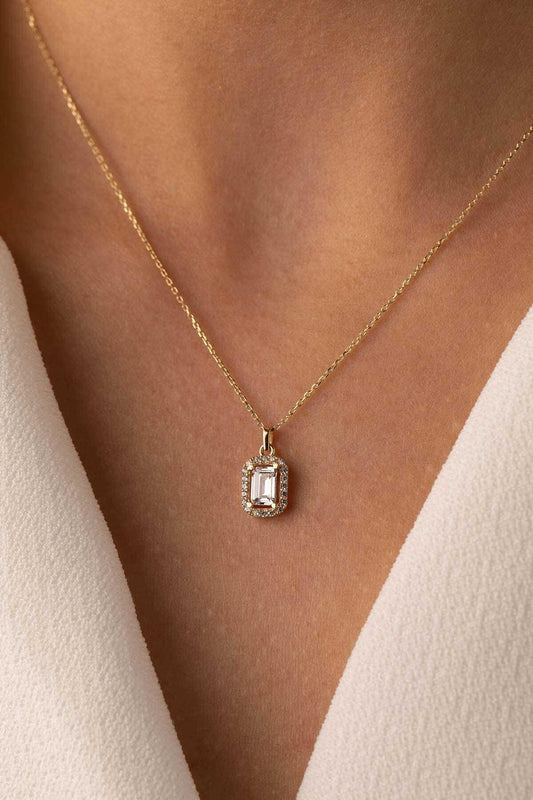 14k Gold Baguette Necklace