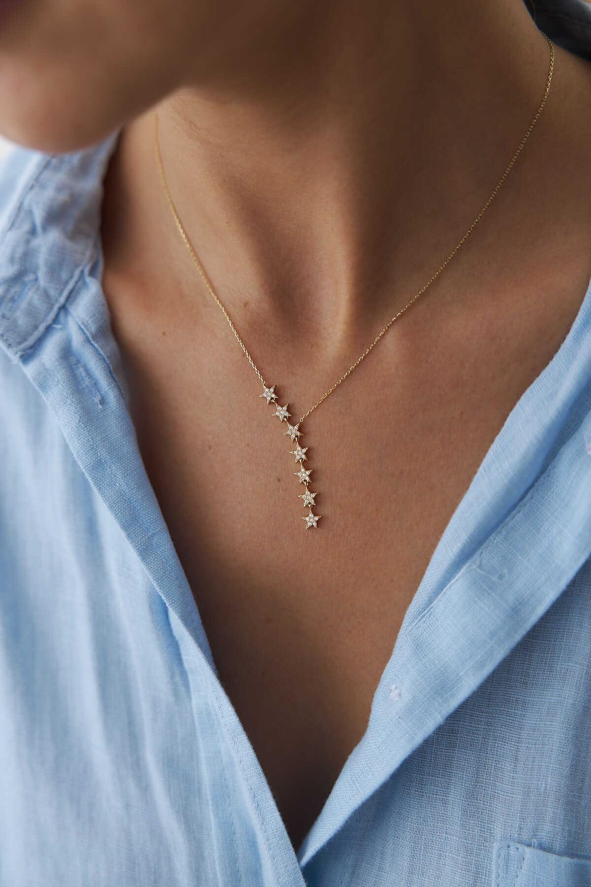 14k Gold Star Pendant Necklace