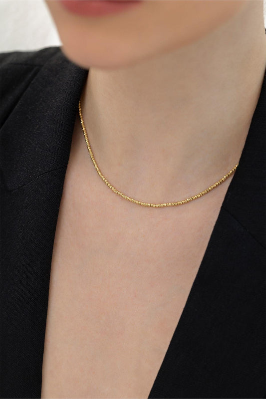 14k Gold Ball Chain Necklace - Delicate Everyday Jewelry
