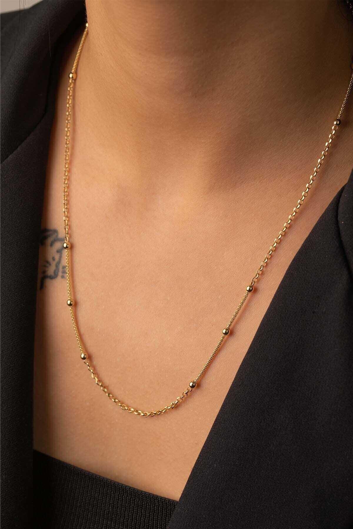 14k Gold Twisted Ball Chain