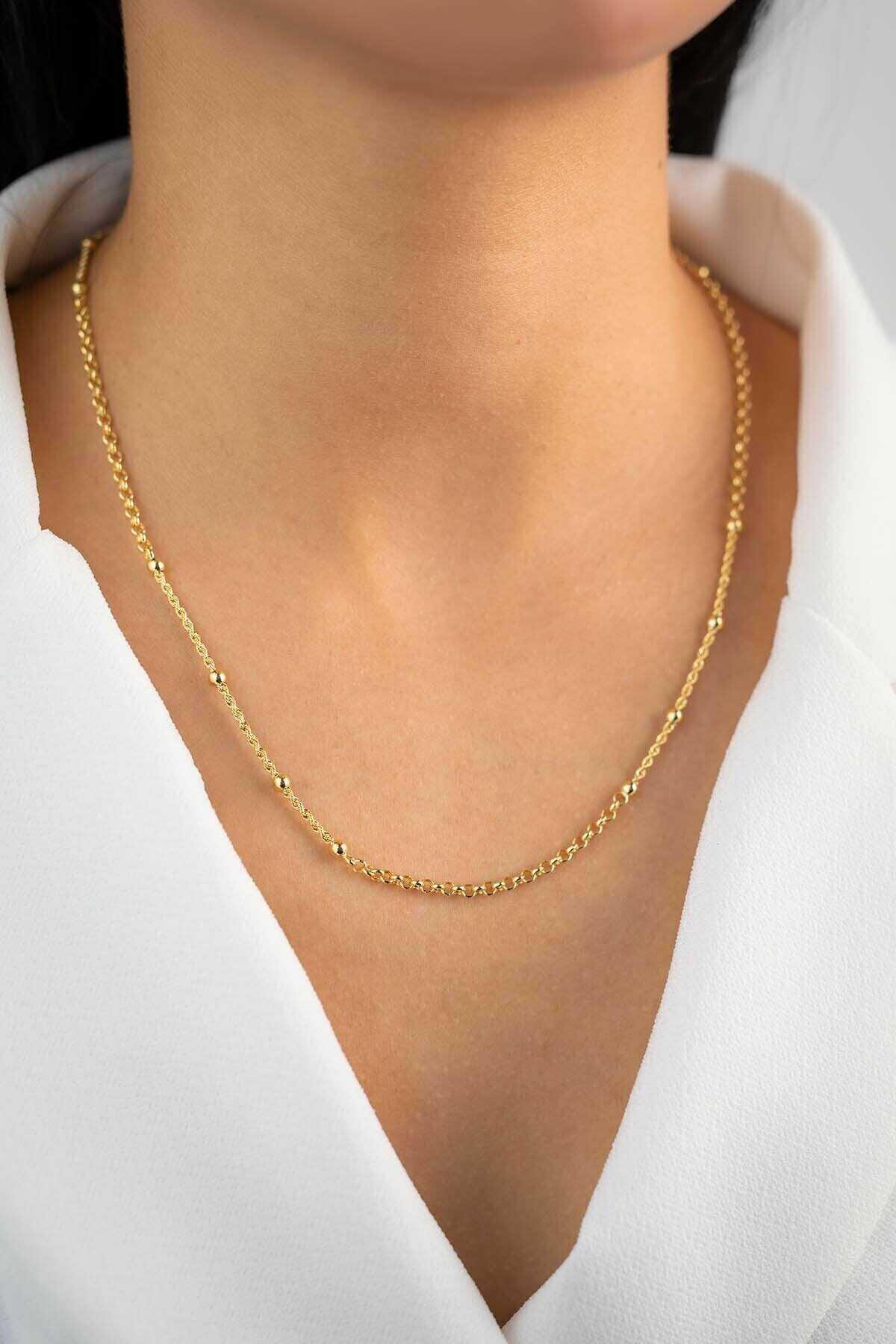 14k Gold Twisted Ball Chain